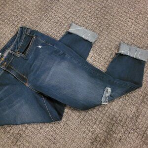 Size 16 Womens Jeans Dark Wash Sonoma Skinny Stretchy Distressed like new